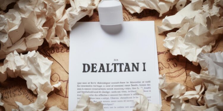 Eski bir harita üzerinde buruşturulmuş kağıtların ortasında duran döküman.